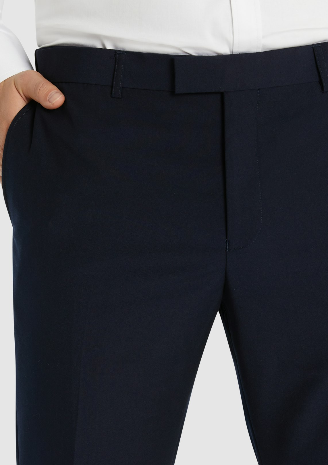 NAVY RAYMOND SLIM ELASTIC PANT