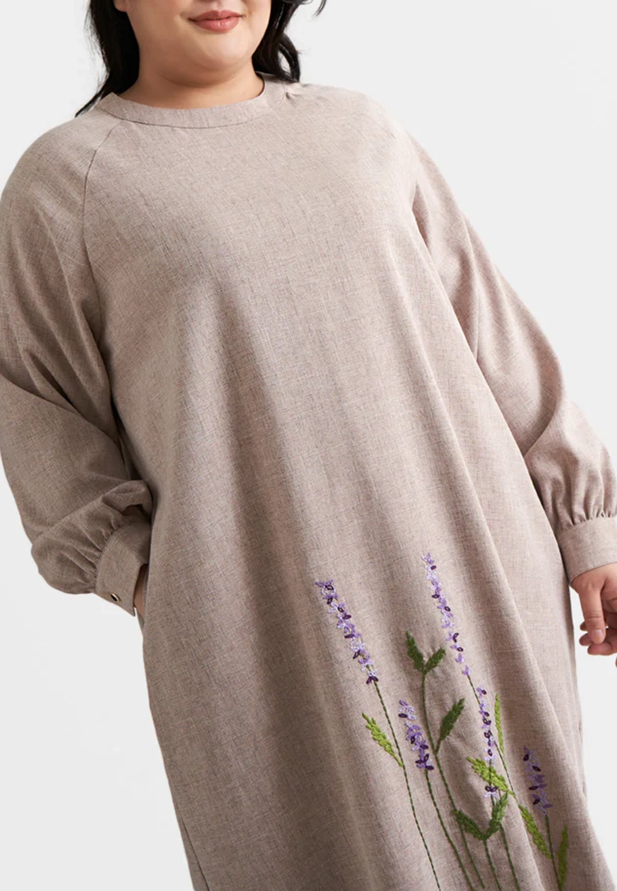 Lavender Embroidery Shift Dress