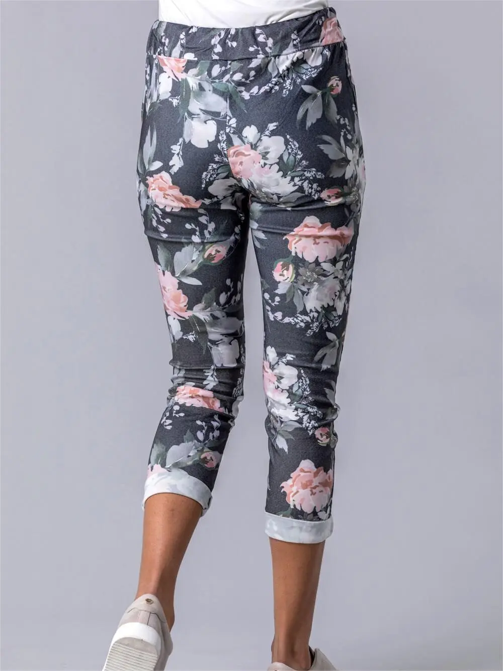 Flower print craft pants