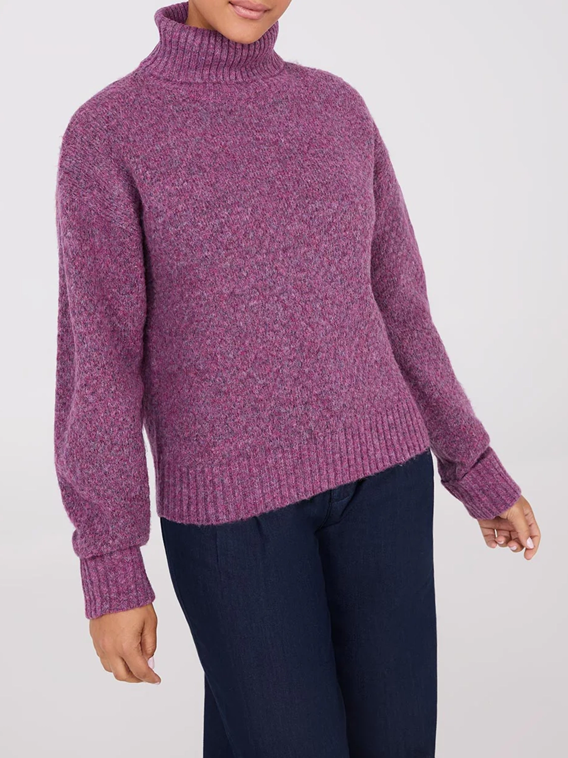 Melange Diamond Honeycomb Stitch Sweater