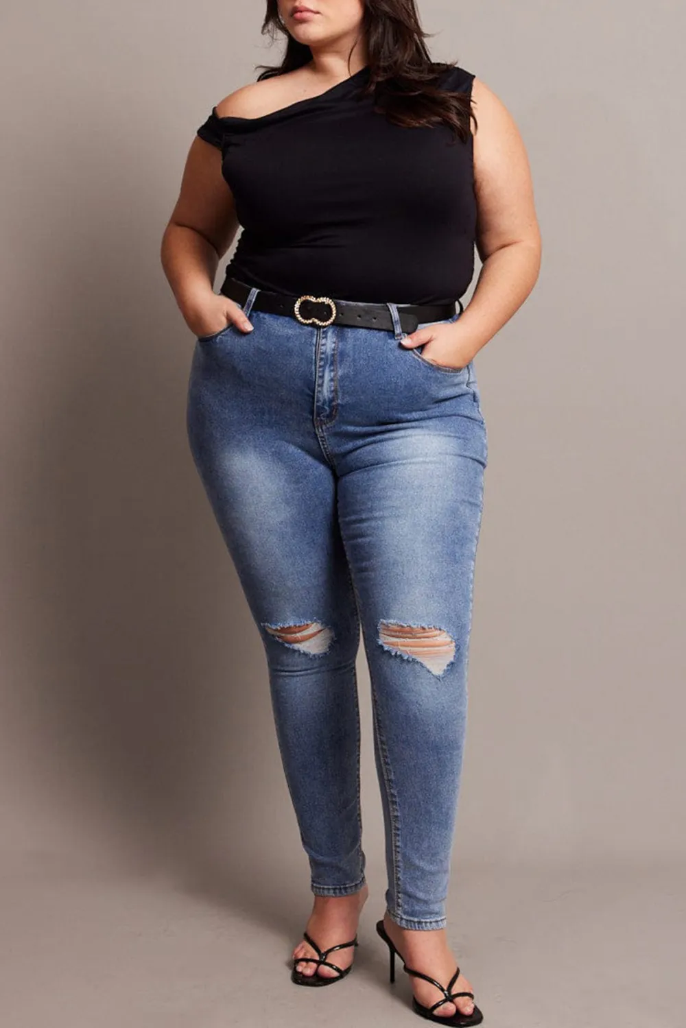 Denim Skinny Jeans High Rise