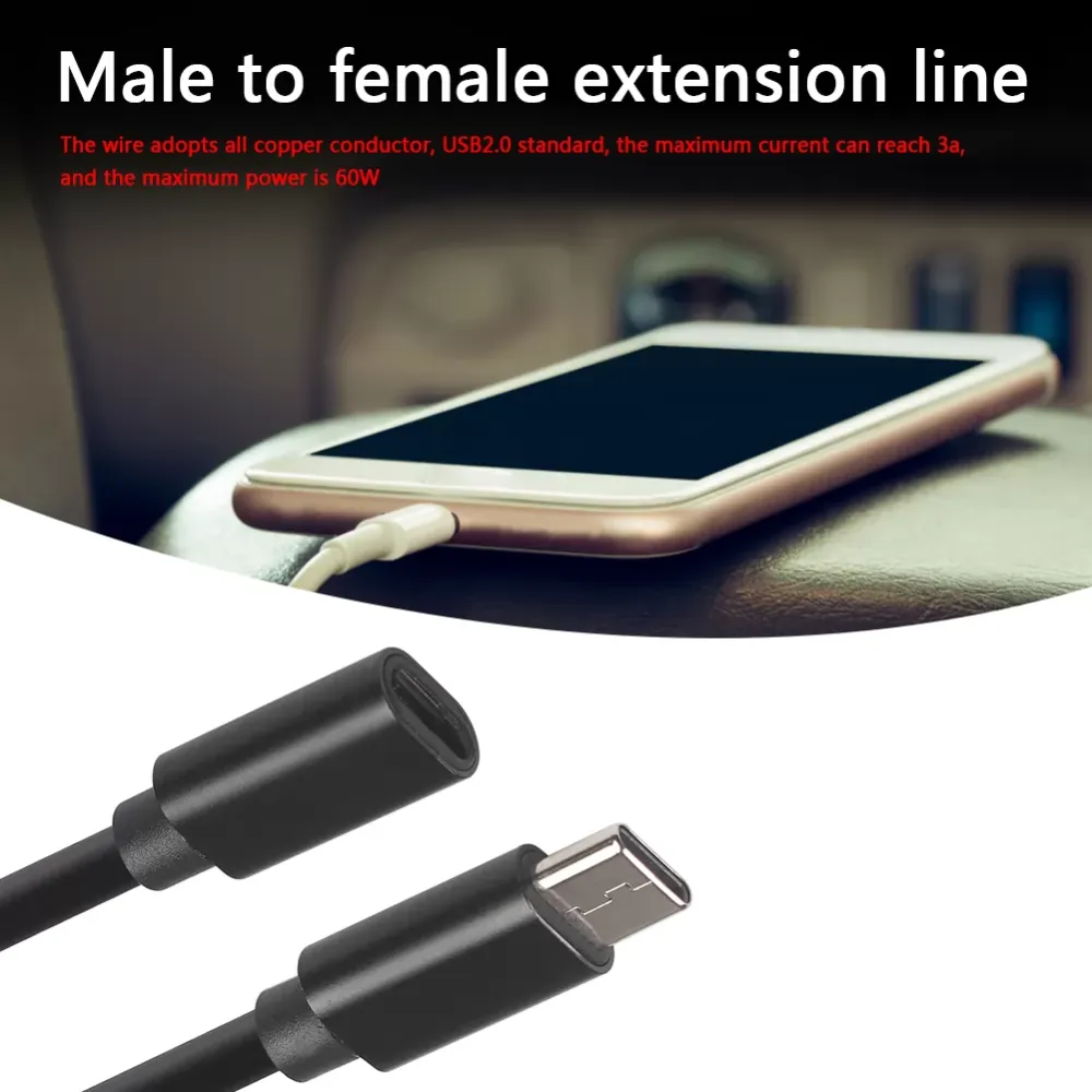 1.5m Type-C Male to Female Extension Cable USB 3.1 Data Charging Connector Type-C Charging Line Extension Data Line