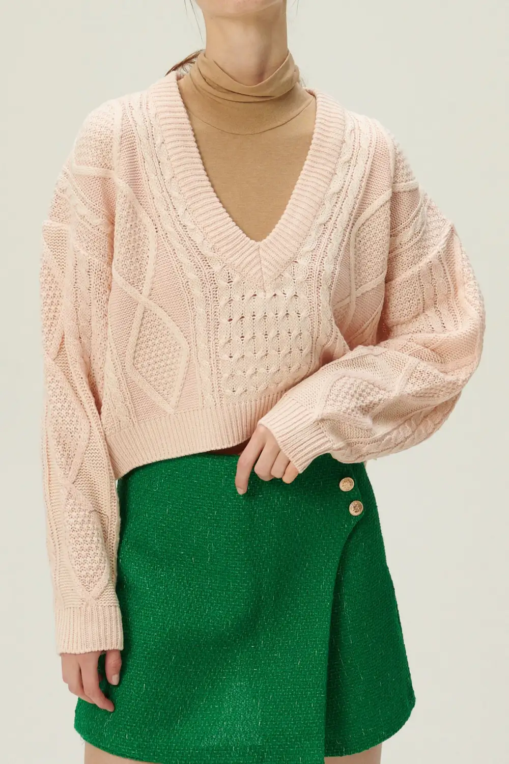 Joana V-neck Pattern Sweater