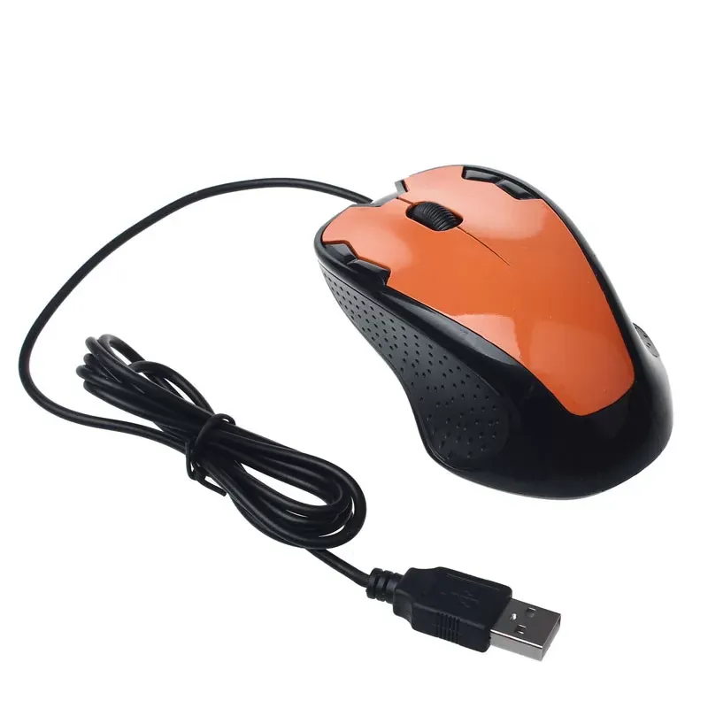 Luxury 1800 DPI USB Wired Optical Gaming Mice Mouse Low Noise Desktop Office Entertainment Laptop Silent Keys Orange