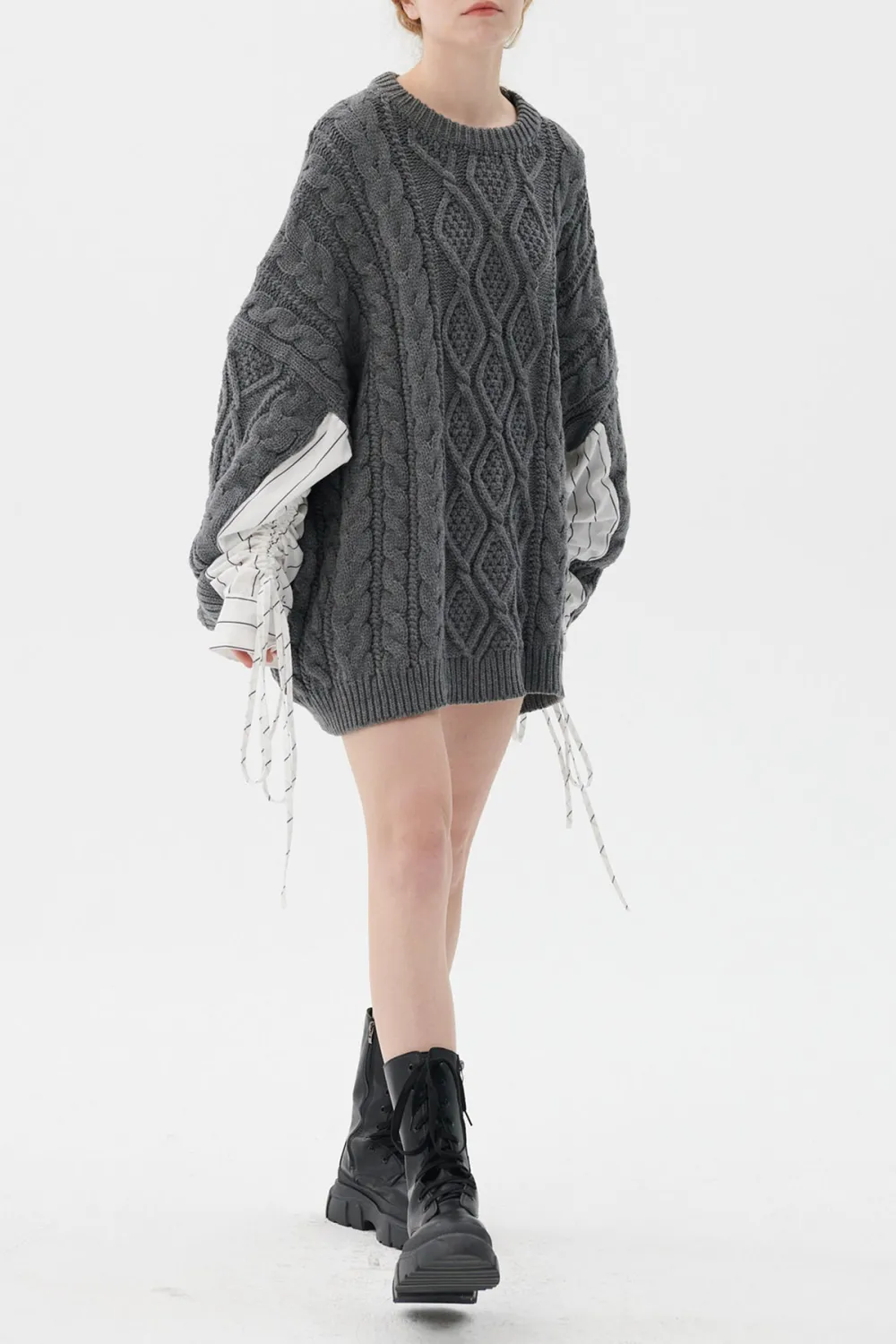 Sadie Shirt Combo Knit Pullover