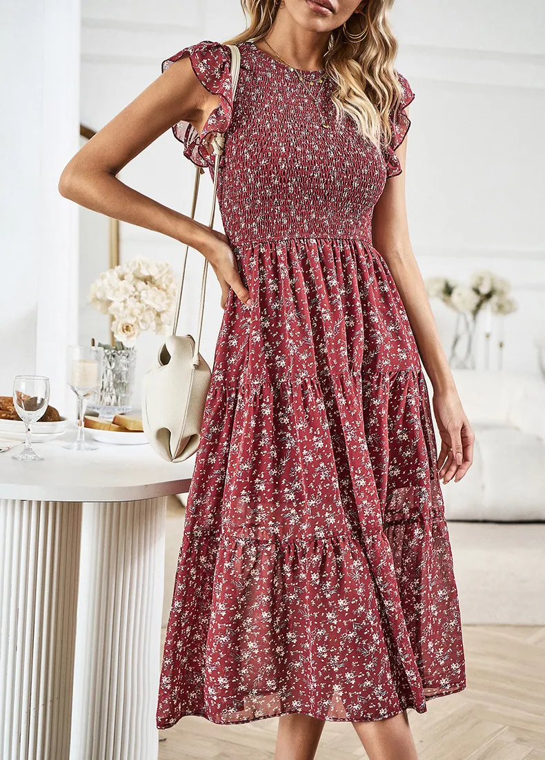 Women's Floral Temperament Dress