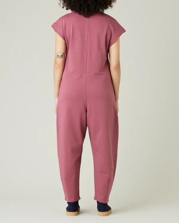 AUTUMN ROSE COTTON JERSEY JUMPSUIT