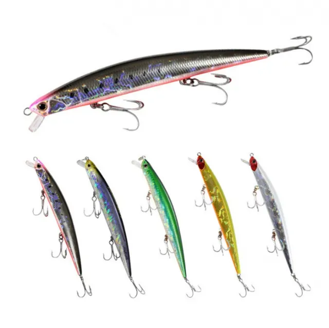 Long Casting Slim M058 Fishing Lure 125mm/15g Floating 1-3m Wobbler Artificial Bait Vibration Fishing Lure