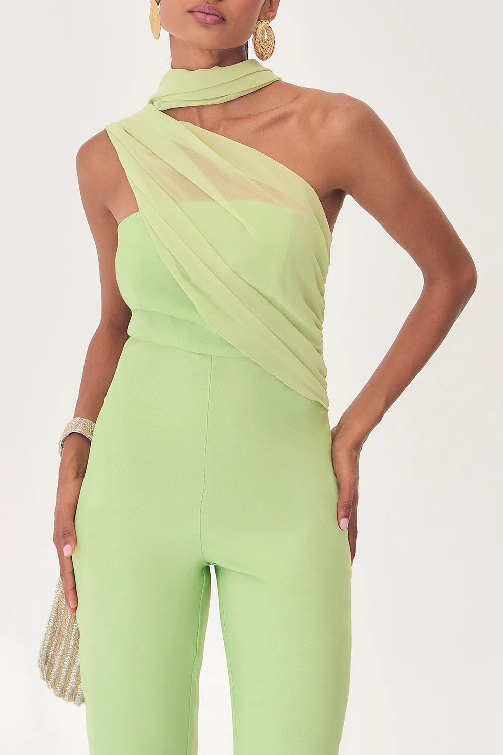 Solid Color with Tulle Romeo Jumpsuit