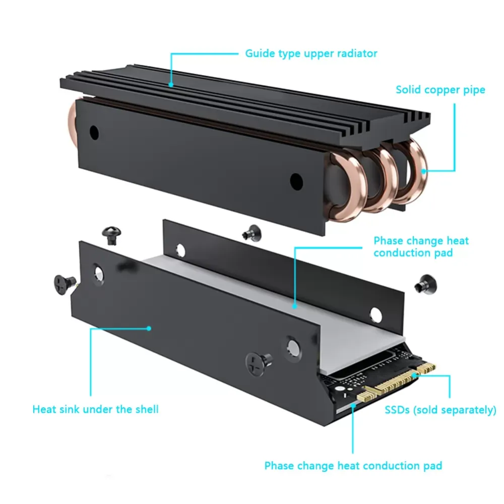 M.2 SSD Heatsink Cooler 2280 Solid State Drive Radiator Household Computer Accessories for NVME Desktop PC Computer